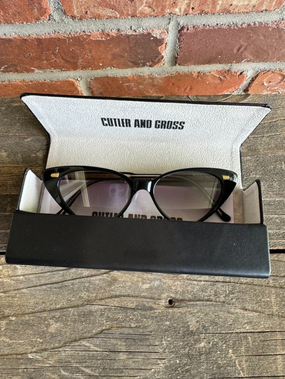 Authentic Cutler and Gross Black Cat-Eye Sunglasses